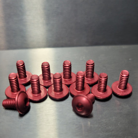 (12 Pack) 4-40 x 1/4 - Red Aluminum Button Washer Socket Head (12)