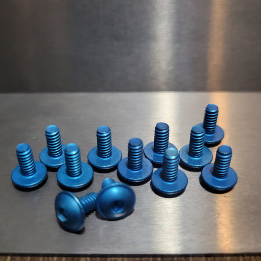 4-40 x 1/4 - Blue Aluminum Button Washer Socket Head (12)